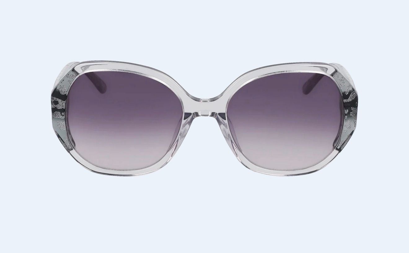 Bebe Oversized Clear Animal Print Butterfly Sunglasses Wi/ Case- Nwt- Msrp $156